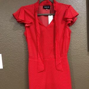 Red Polk dots dress